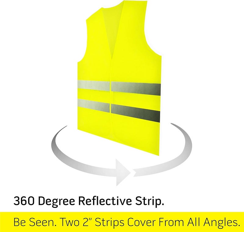PeerBasics , 20 Pack, Yellow Reflective High Visibility Safety Vest, Hi Vis Silver Strip, Men Women, Work, Cycling, Runner, Construction (Mesh, 20)… - Image 5